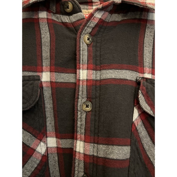 Wrangler Workwear Sherpa Fleece Lined Flannel Jacket Mens Lg Plaid Pockets - Picture 5 of 16